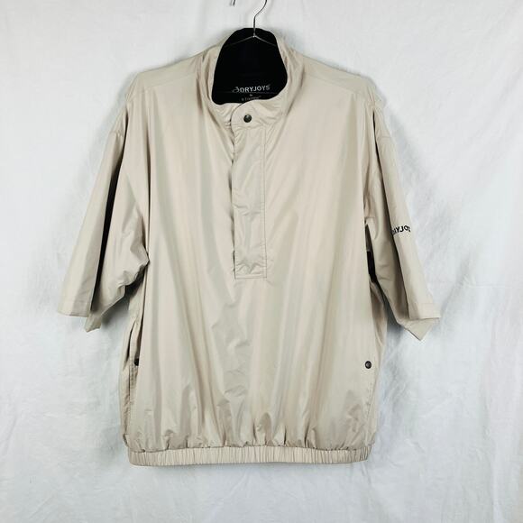 FootJoy DryJoy Beige Windbreak Short Sleeve Size L READ - Picture 1 of 11